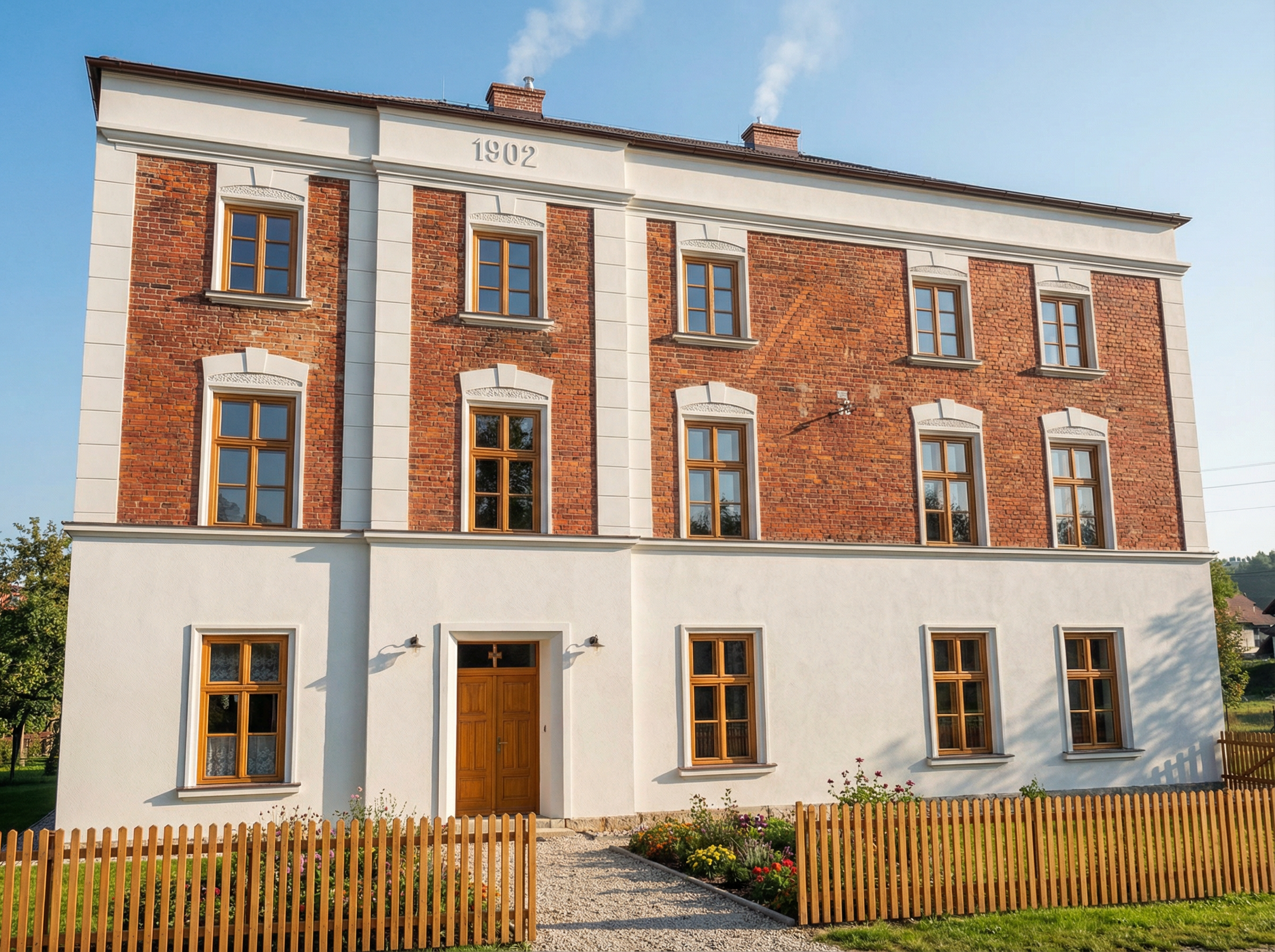 Wizualizacja karczmy — Gasthaus zur Erbrichterei, ok. 1902