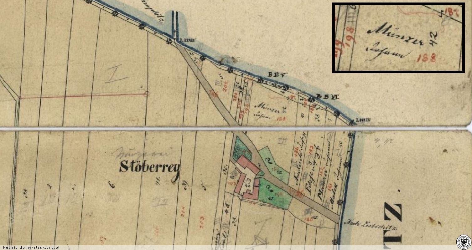 Mapa katastralna — fragment, 1836